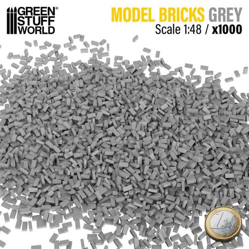 Model bricks - Miniature Bricks - Grey x1000 1:48